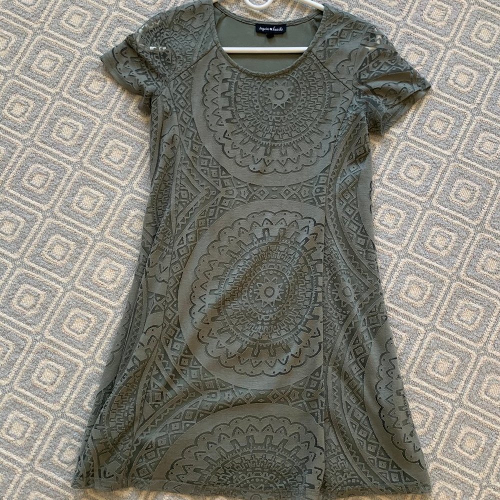 Elegant olive green mini dress